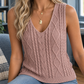 Openwork Cable V-Neck Jumper