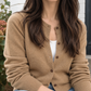 Fine Knit Round Neck Cardigan