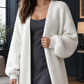 Plush Longline Open-Front Cardigan