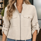 Utility Jacket Polyester Waist-Length with Zip Front and Roll Tabs