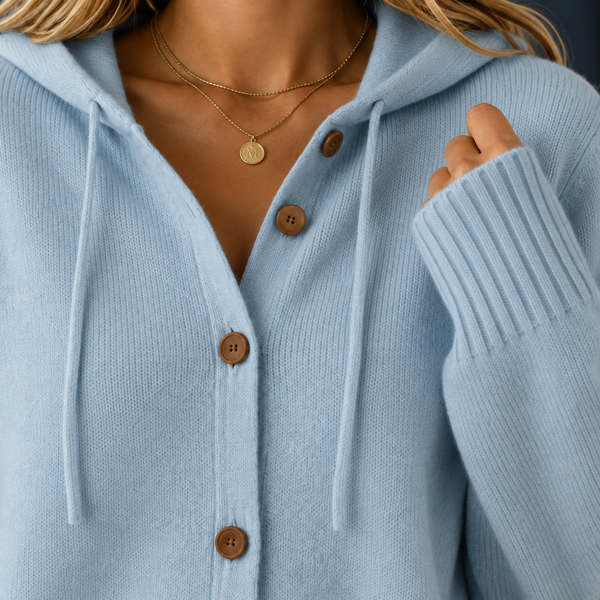 Hooded Cotton-Blend Cardigan