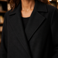 Overcoat Polyester Tailored Calf-Length with Wide Lapels, Open Front
