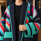 Patchwork Jacket Polyester Diamond-Quilted with Open Front