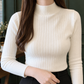 Ribbed Mock Neck Knit Top