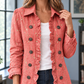 Ruffle Jacket Polyester Hip-Length with Turn-Down Collar