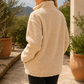 Teddy Jacket Polyester Plush Oversized with Full Zip and Patch Pockets