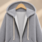 Overcoat Polyester Longline with Drawcord Hood and Full Zip