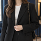 Blazer Polyester Relaxed Tailored with Single-Breasted Front and Cuffs