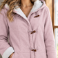 Jacket Polyester Toggle Front with Plush-Lined Hood and Pockets