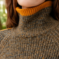 Contrast Roll Neck Jumper with Oversized Sleeves