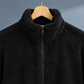 Zip Jacket Polyester Plush Straight Fit with Slanted Hand Pockets