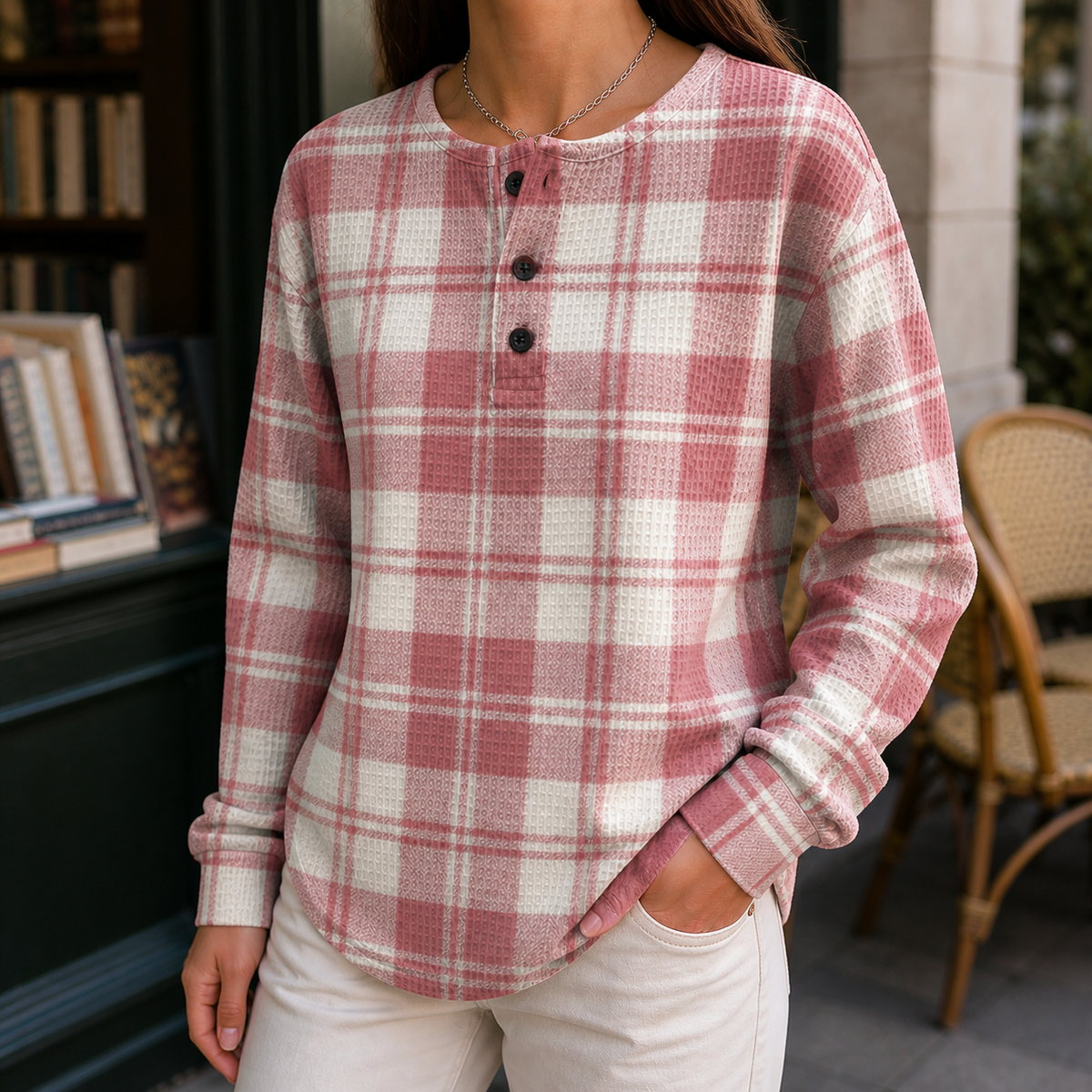 Check Henley Jumper