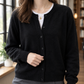 Soft Knit Button-Front Cardigan, Relaxed Fit