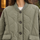 Quilted Jacket Polyester Wavy Quilting with Ribbed Bomber Collar