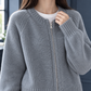 Loose Cropped Cardigan with Chunky Texture