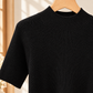 Finely Ribbed Lightweight Mock Neck Top