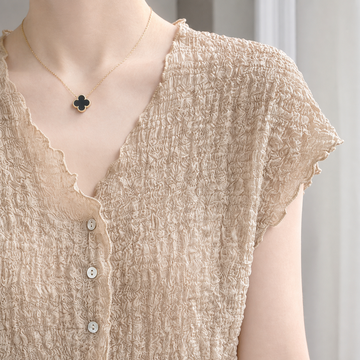 Slim Pleated Cardigan