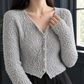 Looped Texture Cropped Cardigan