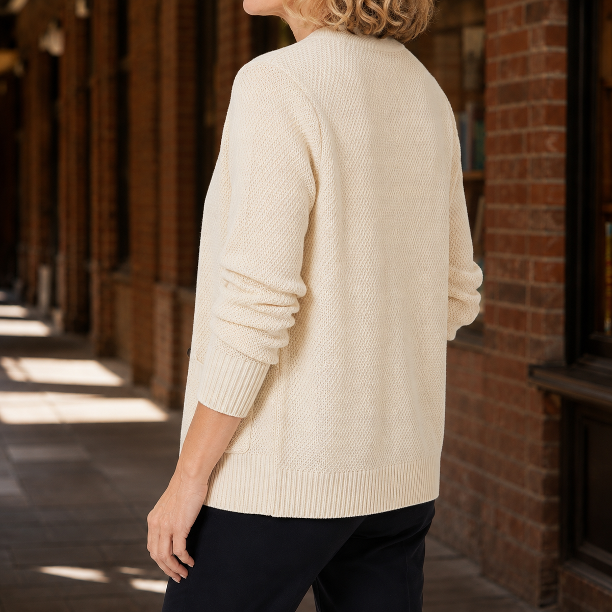 V-Neck Button-Front Cardigan