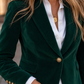 Blazer Polyester Slim Fit with Single Button and Notched Lapels