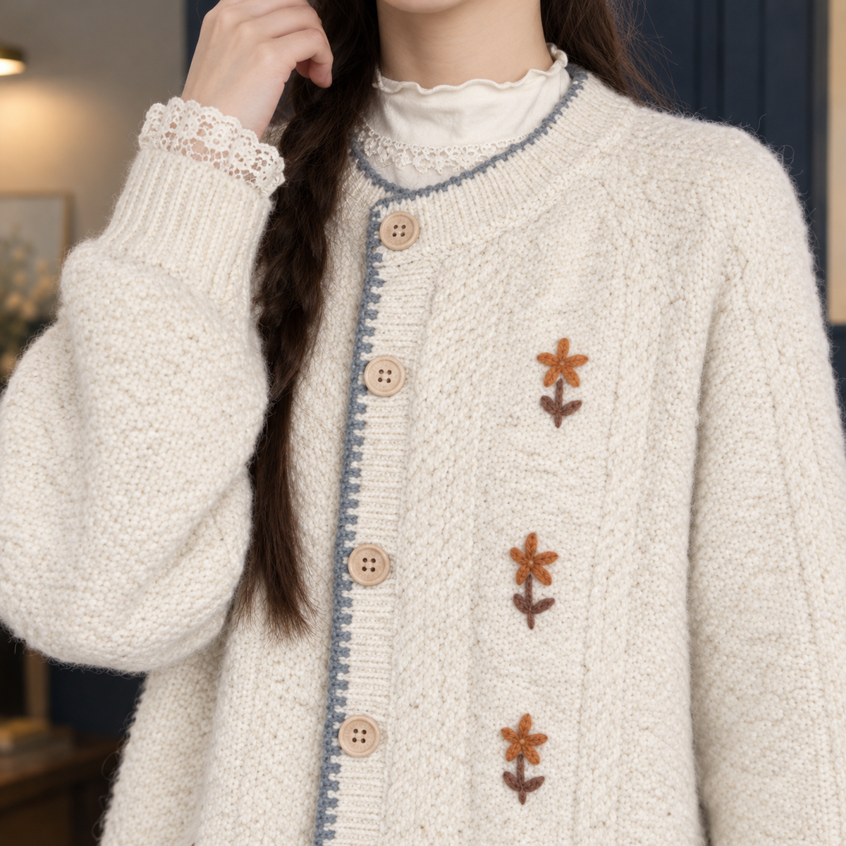 Floral Cotton-Blend Cardigan