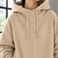 Oversized Fleece Zip Hoodie, Thigh Length