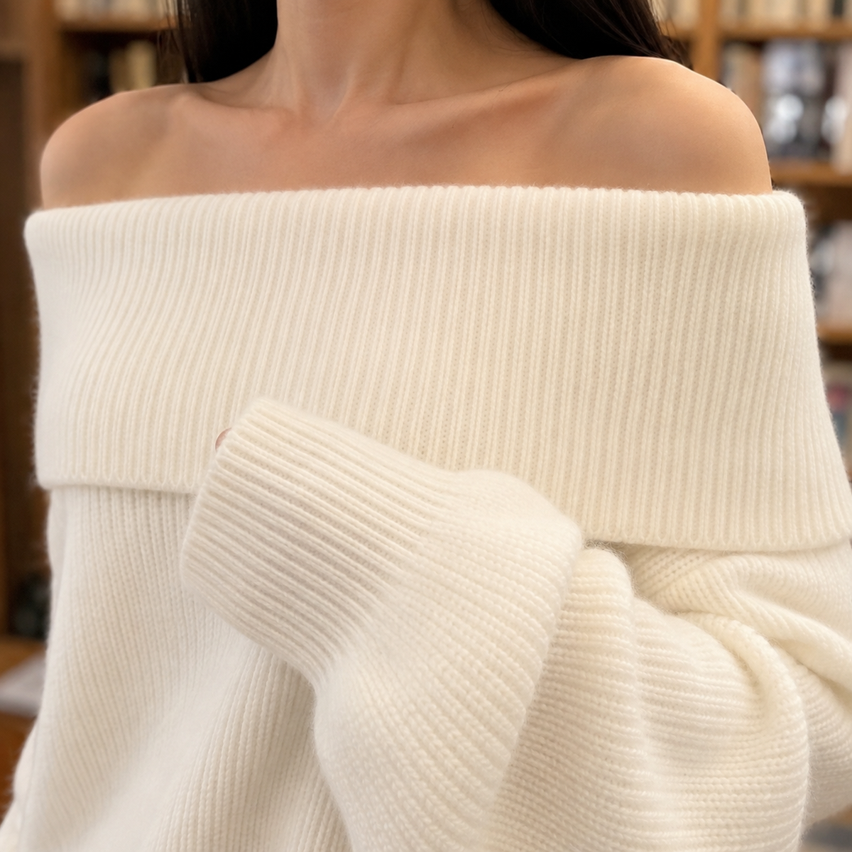 Off-Shoulder Jumper with Dropped Shoulders