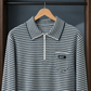 Striped Polo Collar Jumper