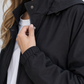 Hooded Jacket Polyester with Zip-and-Snap Front and Drawstring Waist