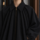 Batwing Jacket Polyester Relaxed with Point Collar and Zip Front