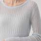 Linen-Blend Openwork Jumper