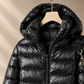 Jacket Duck Down Quilted Slim Mid-Length with Padded Hood and Zip