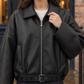 Jacket Faux Leather Belted with Zip Front and Buckled Hem