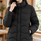 Quilted Jacket Duck Down Padded with Raised Collar and Snap Placket