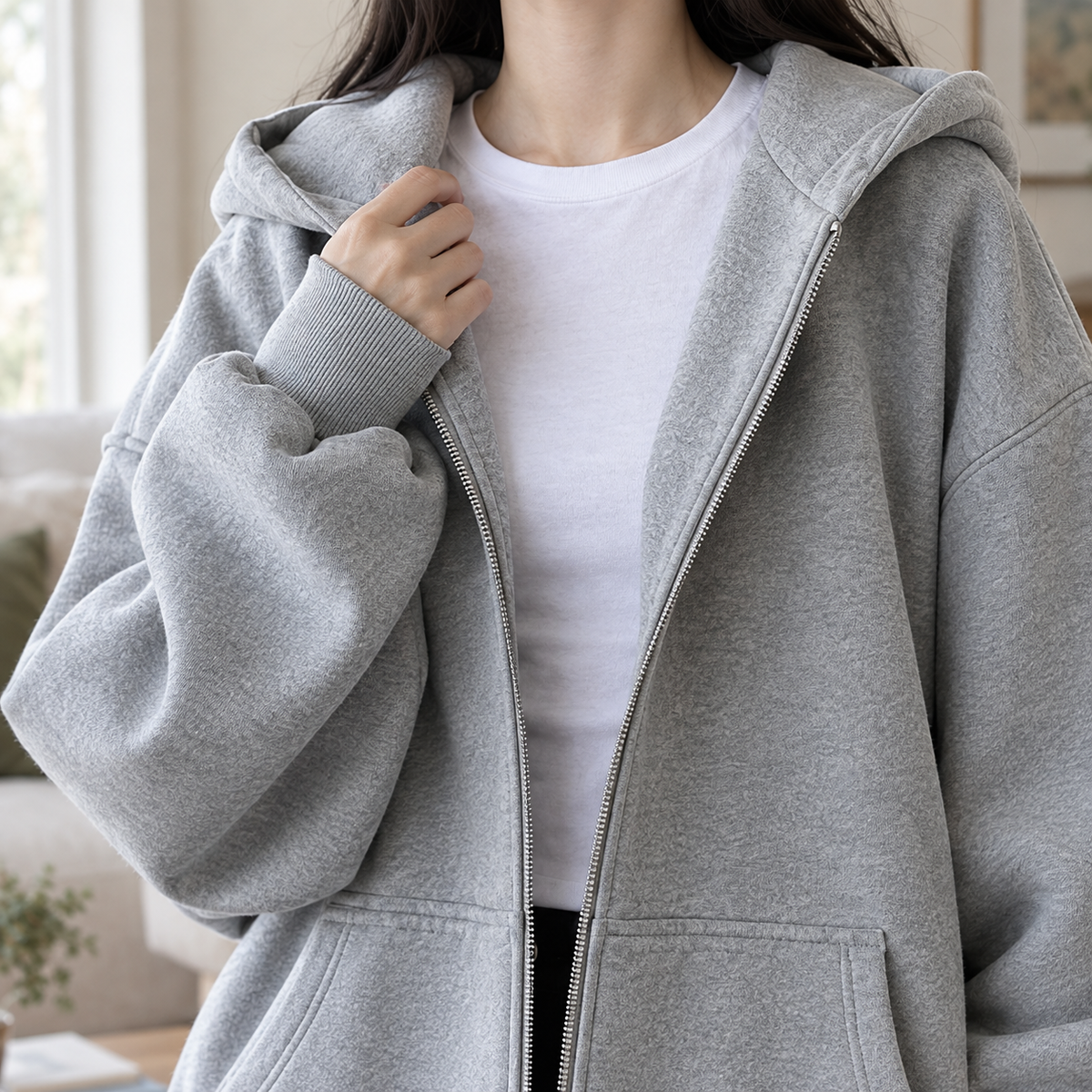 Oversized Full-Zip Hoodie