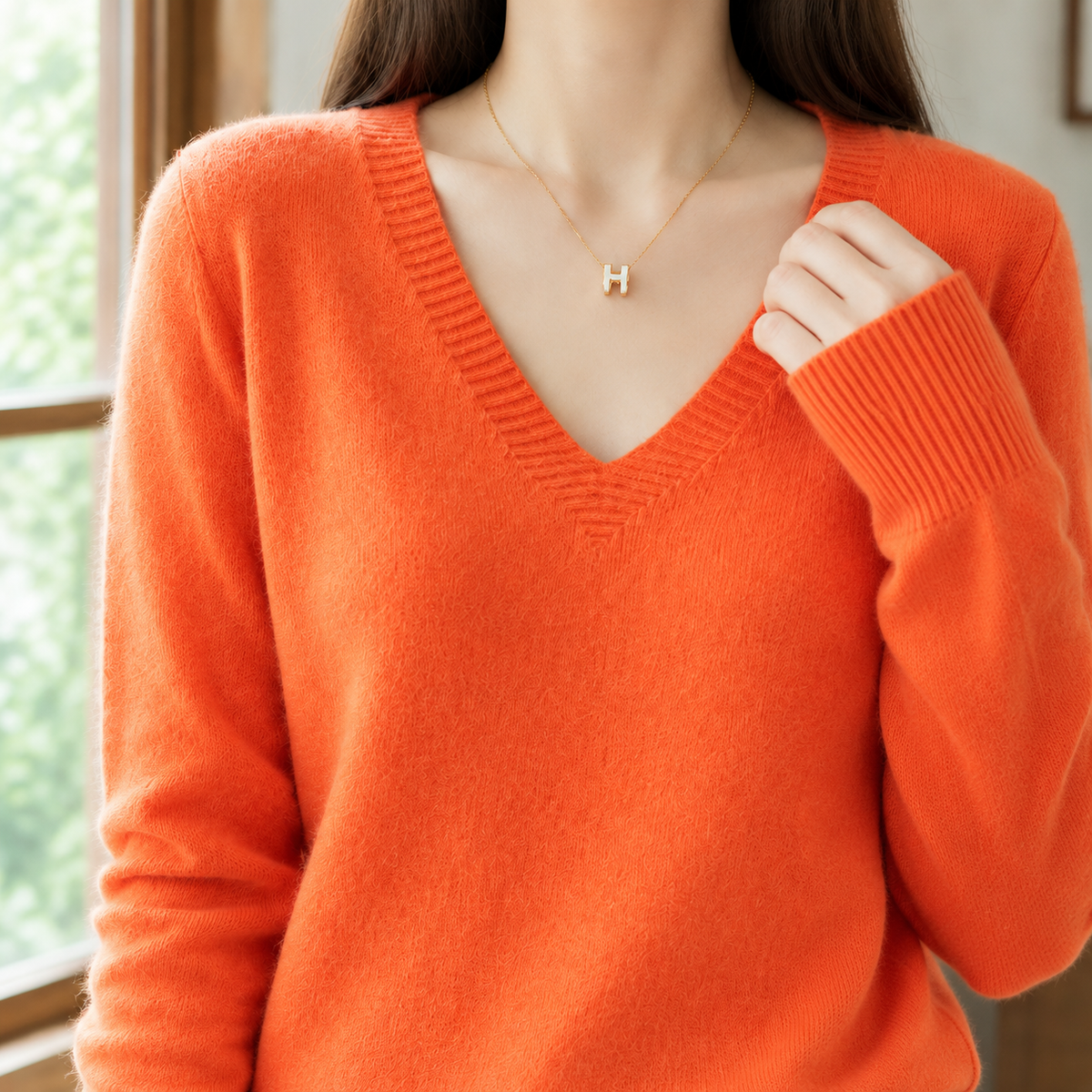 Easy Relaxed V-Neck Knit Jumper