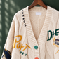 Embroidered Chunky Cable Cardigan