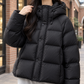 Puffer Jacket Duck Down Relaxed Hip-Length with Adjustable Hood