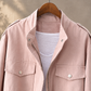 Utility Jacket Cotton Blend with Stand Collar, Epaulettes and Drawcord