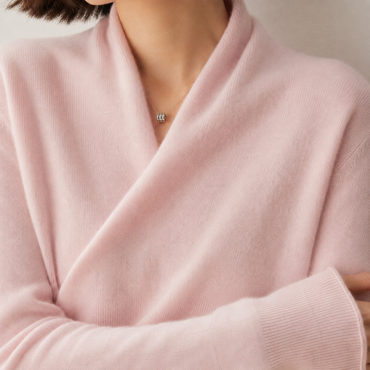 Cashmere-Feel Crossover Jumper