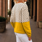 Colourblock Round Neck Cardigan