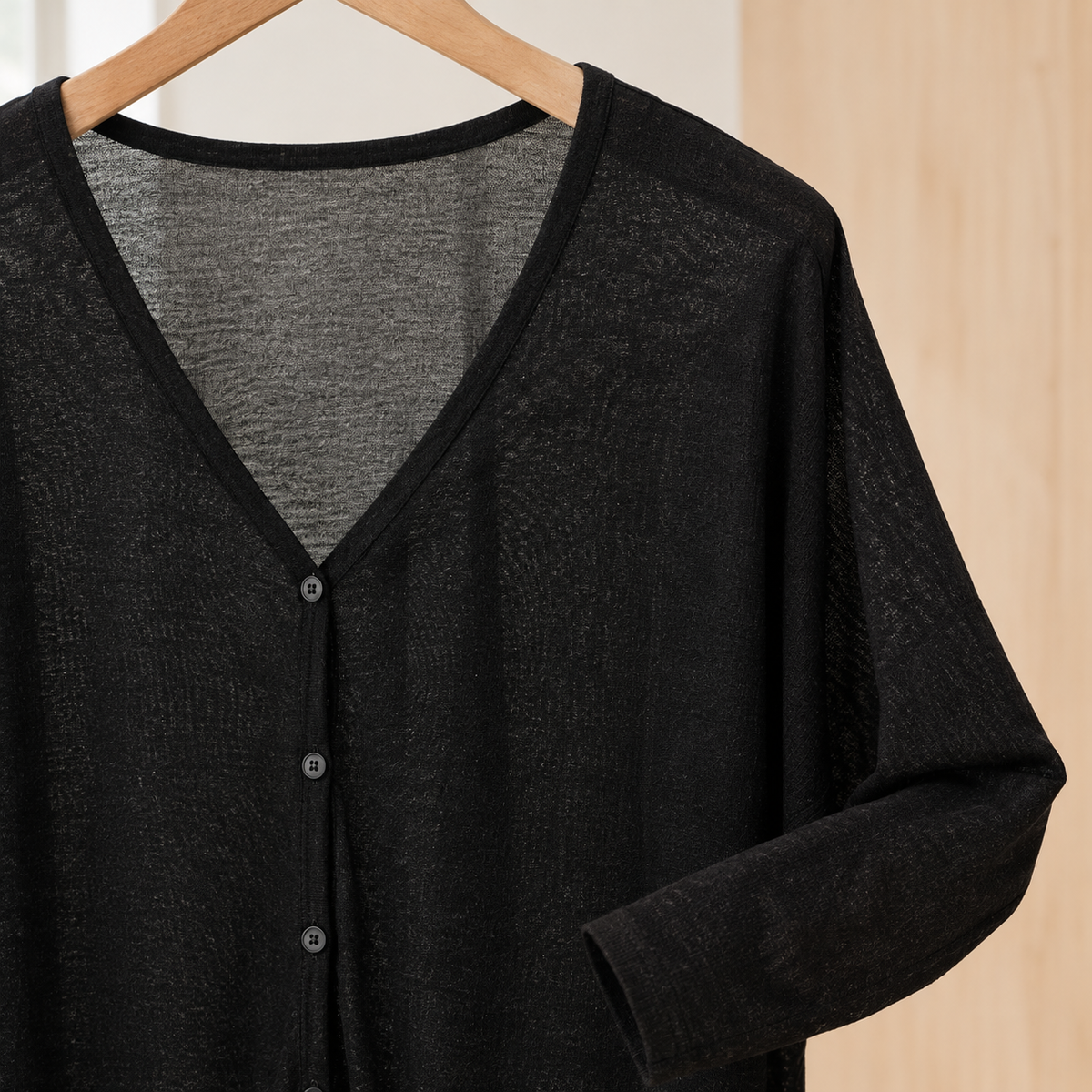 Cotton-Blend Draped Cardigan