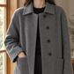 Coat Wool Longline Loose Straight with Oversized Patch Pockets