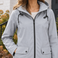 Hooded Jacket Polyester Straight with Full Zip and Fishtail Hem