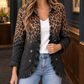 Ruffle Jacket Polyester with Pointed Collar and Double-Row Buttons