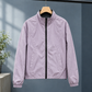 Panelled Jacket Polyester Cropped with Curved Seams and Full Zip