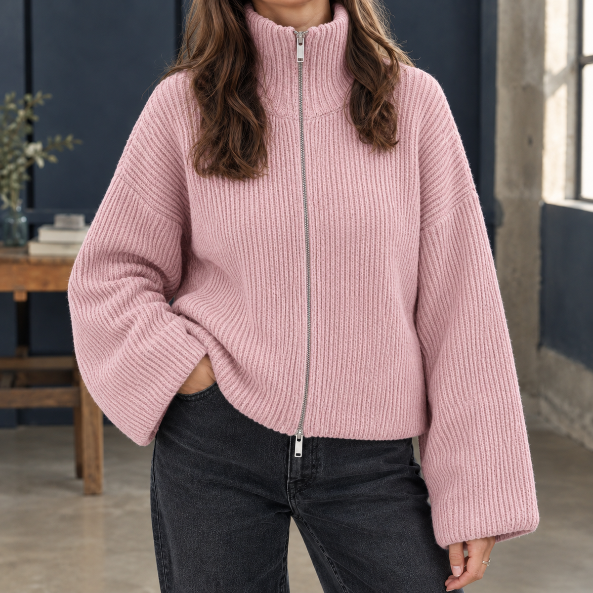 Wool-Blend Ribbed Jumper