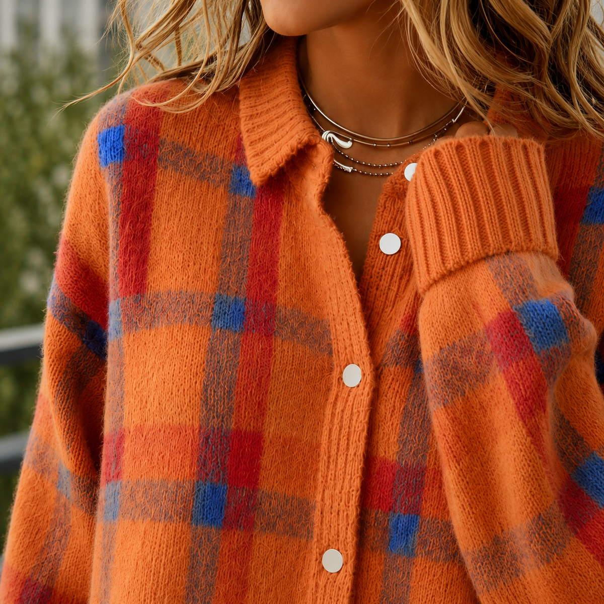 Plaid Knit Jumper