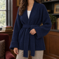 Belted Open-Front Cardigan