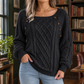Square Neck Loose Knit Jumper